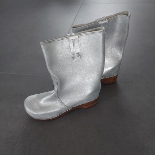 Sanita stiefel leder - leder, silber