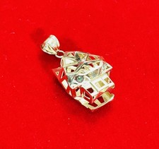 14K Gelbgold eckiger Pantherkopf Charm Anhänger 1,x65"