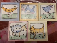 Fliesen mit 5 Tiermotiven vom Bauernhof