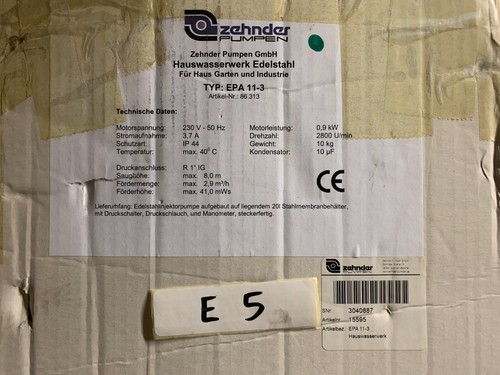 Zehnder pumpe epa 3 - epa, 11-3