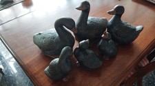 Deko-Keramik-Enten blau/gold 6