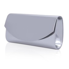 Clutch Silber, PU Leder