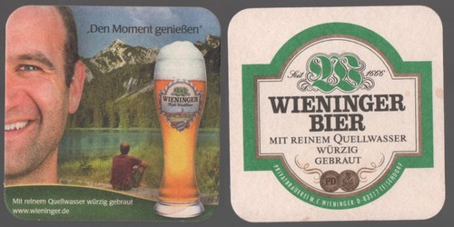 Alter bierdeckel wieninger - bierdeckel,