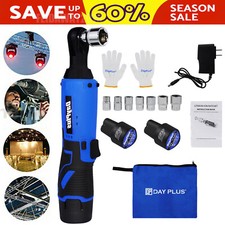 Elektrischer 3/8'' Akku Ratschenschrauber Ratschen Winkelschrauber 2 Akkus 260NM