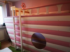 Hochbett Schiff mit Schreibtisch Holz 90x200