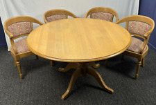 Tisch/ Stuhlset 4 Stühle Vintage zwei Tischplatten Kiefer Massivholz Rund