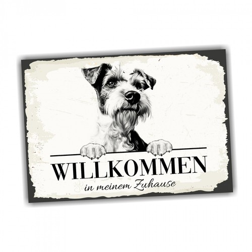 Hundeschild willkommen zuhause - willkommen,