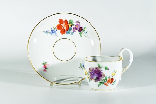 Meissen schwanenhenkel tasse - meissen, +