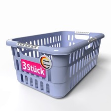 3 Stück Wäschekorb 40L mit