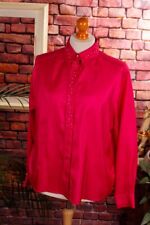 Vintage orig 80er Bluse pink Perlen Seidenlook office 44