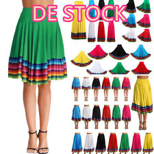 DE~Flamenco Rock Damen Lang Tanzrock Swing Maxirock Spanisch Tanzen Bühne Kostüm