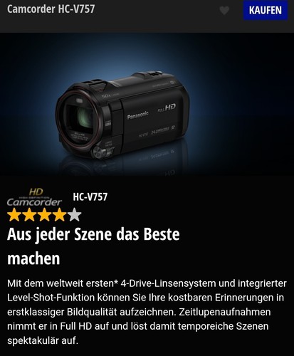 Panasonic v757 full hd - panasonic,