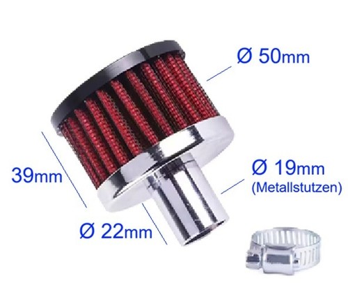 19mm metallstutzen luftfilter - 19mm,