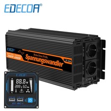 EDECOA Spannungswandler Reiner Sinus 12V Auf 230V 2000W Wechselrichter 19%MwSt.