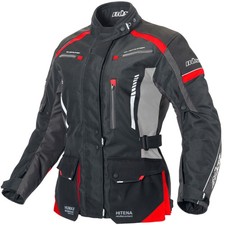 Büse Torino II Textiljacke schwarz/hellgrau/rot Damen Motorradjacke wasserdicht