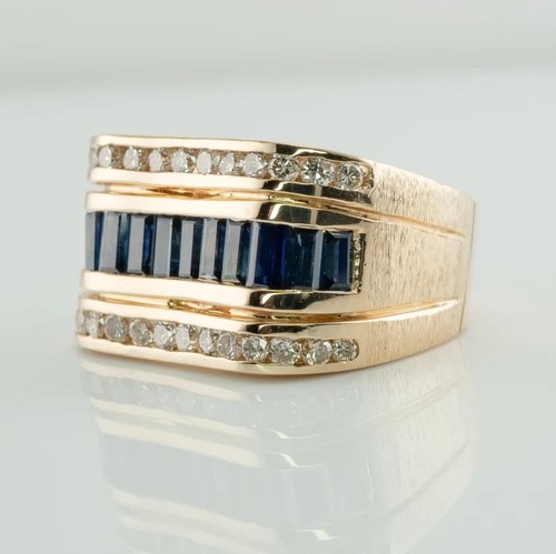 Herren diamant blauer saphir - diamant, &