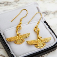 925 Silber Pahlavi Perser Farvahar Zoroastrier Ohrringe Middle East Persia