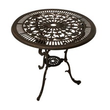 Gartentisch LUGANO Ø 70 cm Aluguss Bronze Antik Rund Tisch Garten Stehtisch 