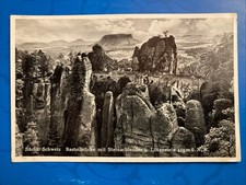 Sächs. Schweiz - Basteibrücke mit Steinschleuder u. Lilienstein • Postkarte 1942