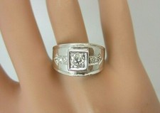 Vintage Herren 14k Weiss Gold