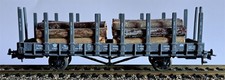 Roco 46486 k.sächs.St.E.B. Rungenwagen Rm m.Ladegut Holz Ep.1 Nem/KKK/Top in EVP