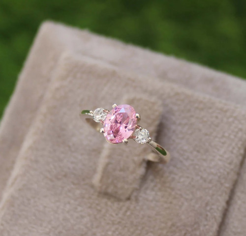 Rosa saphir verlobungsring 925 - verlobungsring,