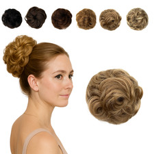 100% Echthaar Dutt Haarteil Messy Bun Scrunchie Haarknoten