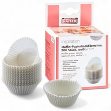 KAISER Muffin Papier Backform 200 Stück 7cm weiß fettdicht Back Förmchen klein