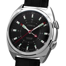 STRELA Leonov Wecker Handaufzug Uhr mechanisch Armbandwecker 44mm Poljot 2612