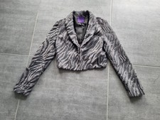 Jäckchen kurz Kurzjacke Kurzblazer grau elegant Fellimitat Kunstfell XS NEU
