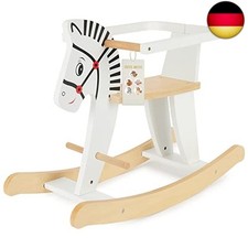Bieco Zebra Schaukelpferd ab 1 Jahr | Holz Schaukelpferd Baby | Schaukeltier