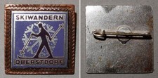 Emaillierte Broschen-Anstecknadel Skiwandern Oberstdorf
