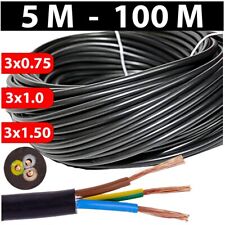 SCHLAUCHLEITUNG H03VV-F Kabel Stromkabel H03VVF Schwarz 3x0.75 3x1.0 3x1.5mm² ⭐⭐