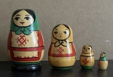 Russische USSR-Matroschka mit Zertifikat, Matrjoschka! 4 Holz-Puppen! RARITÄT!