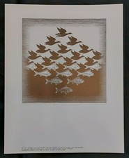 M.C. Escher Luft und Wasser ca 24 x 30cm Poster Bild / Sky and Water /Cordon Art