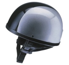 Nostalgie Oldtimer Motorradhelm Halbschale silber-schwarz Größe XL
