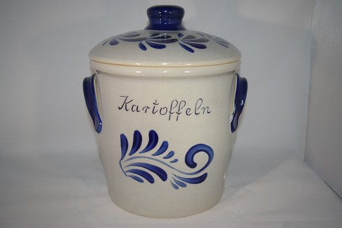 Kartoffeltopf grau blau neu - kartoffeltopf,