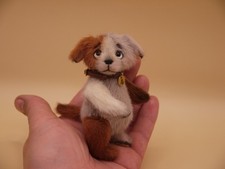 202❤️KLEINE LIEBCHEN❤️Teddy Hund 9 cm Handmade Künstlerteddy Unikat OOAK Hand
