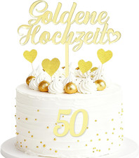 9 Stk. Tortendeko Goldene