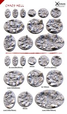 Gestaltete strukturierte Chaos Hell Bases Rund Oval für Tabletop Paint ready