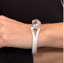 Herkimer Minen "Diamant" Quarz "Mambo" Satin Armreif Armband, 8"