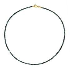 Cavill Indigolith Halskette Damen 925er Silber Vergoldet 18,70ct Grün