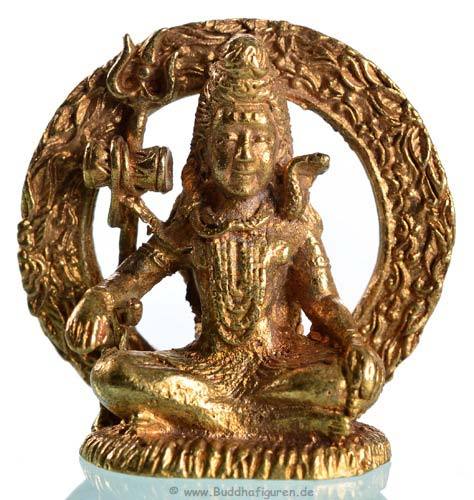 Shiva sitzend hell - messing,