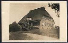 Foto-AK Walsrode, Reetdachhaus an der Bahnhofstraße 1930 