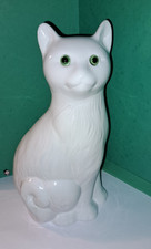 Katze| Porzellan-Elefant | ca. 24 cm | groß | weiß
