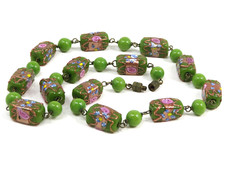 MURANOGLAS KETTE um 1950 VINTAGE NECKALCE MURANO GLAS COLLIER  KETTE MILLEFIORI