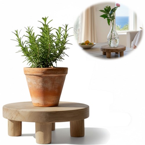Teak holz tischchen 20x7 mini - holz-tischchen,