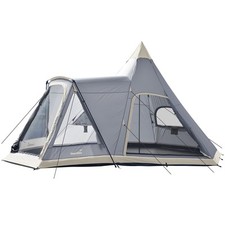 Skandika Tipi Hetta 460 Protect Plus Zelt für 6 Personen 3 m Stehhöhe grau Neu