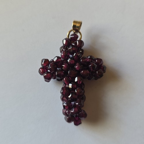 Kreuz anhänger granat - kreuz,