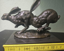 Bronze Hasen beim Sprint, signiert Nick, gest. Garantie Bronze Paris